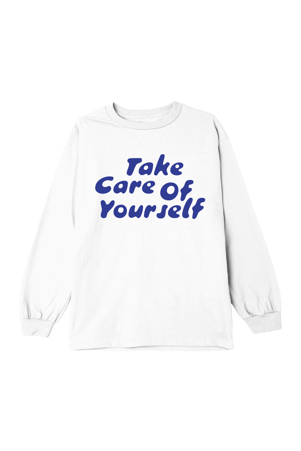 Fanjoy: Take Care Of Yourself White Long Sleeve Shirt