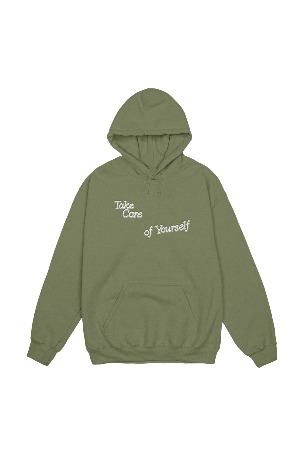 Fanjoy Take Care Of Yourself Embroidered Olive Hoodie