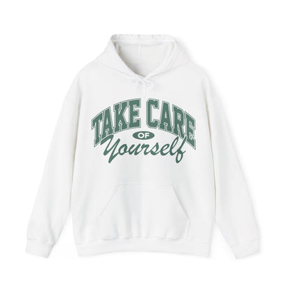 Take Care of Yourself White Hoodie