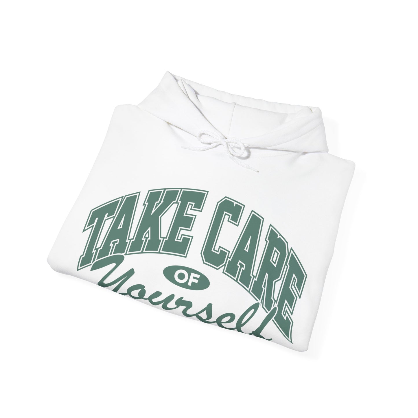 Take Care of Yourself White Hoodie