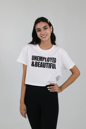 
                  
                    Alana Lintao: Unemployed & Beautiful White Cropped Shirt
                  
                