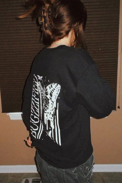 Caitibugzz: Bugzzified Black Crewneck