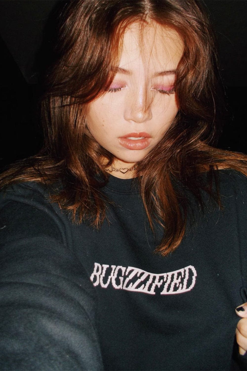 Caitibugzz: Bugzzified Black Crewneck