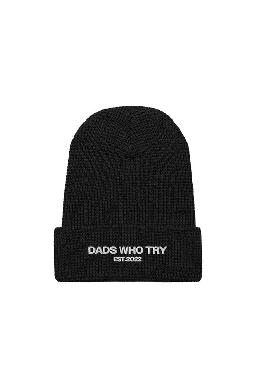 Dads Who Try: Staple Waffle Black Beanie