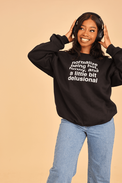 Deb Smikle: Being Hot Black Crewneck