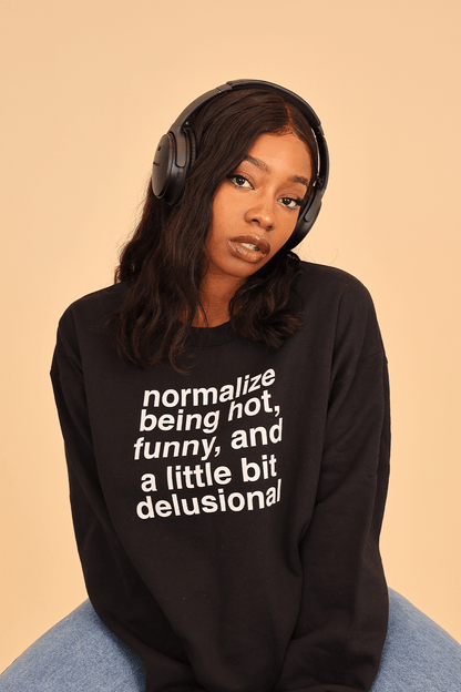 Deb Smikle: Being Hot Black Crewneck