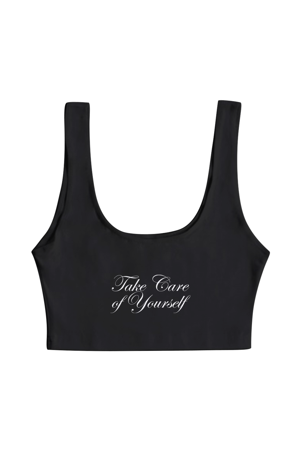 Fanjoy: Take Care Of Yourself Black Crop Top