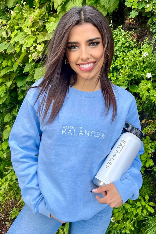 Gal vs Food: Water for Balance Sky Blue Crewneck