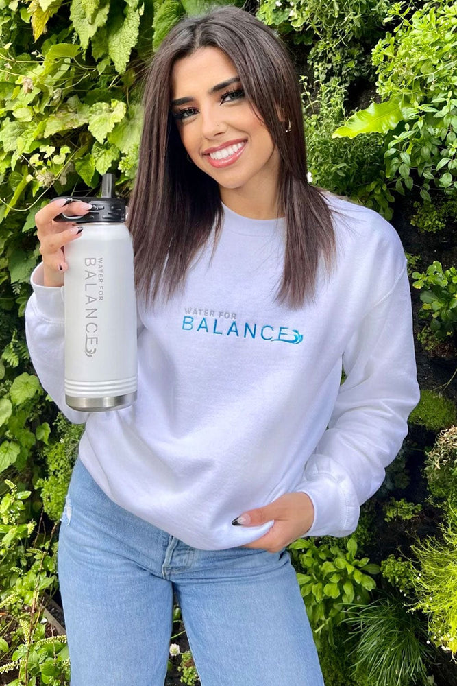Gal Akbari Water For Balance White Crewneck Fanjoy gal-akbari-water-for-balance-white-crewneck-fanjoy