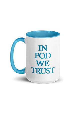 
                  
                    Ned's Declassified Podcast: In Pod We Trust Blue Mug
                  
                