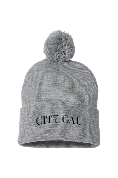 GOTG: City Gal Grey Pom Pom Beanie