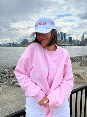 
                  
                    Kate Norkeliunas: Big Daddy White Foam Trucker Hat with Hot Pink Embroidery
                  
                