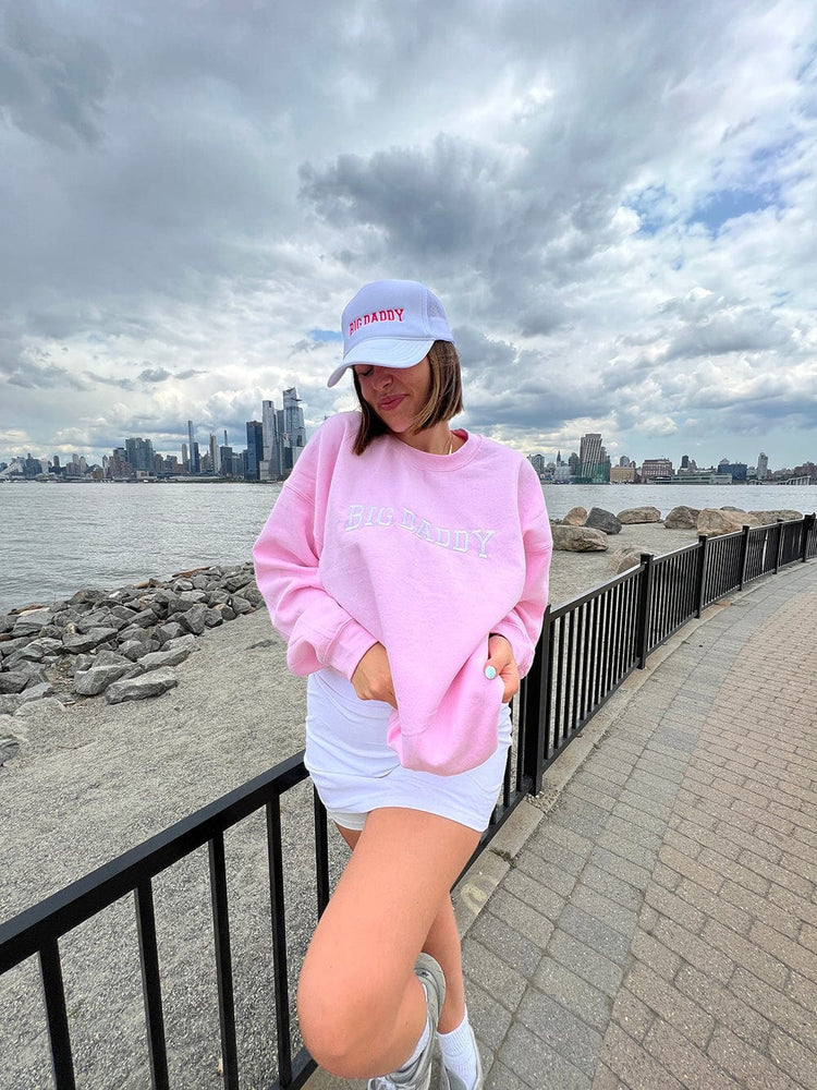 Kate Norkeliunas: Big Daddy White Foam Trucker Hat with Hot Pink Embroidery