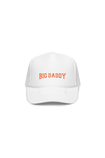 Kate Norkeliunas: Big Daddy White Foam Trucker Hat with Orange Embroidery