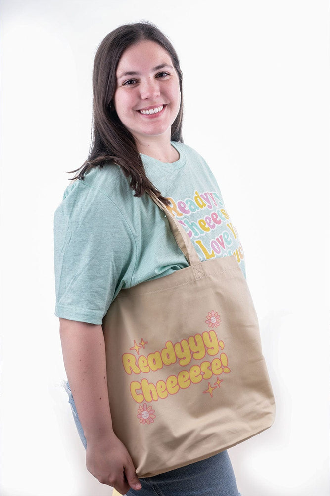 Lauren Derouen: Ready Cheese Tan Tote Bag