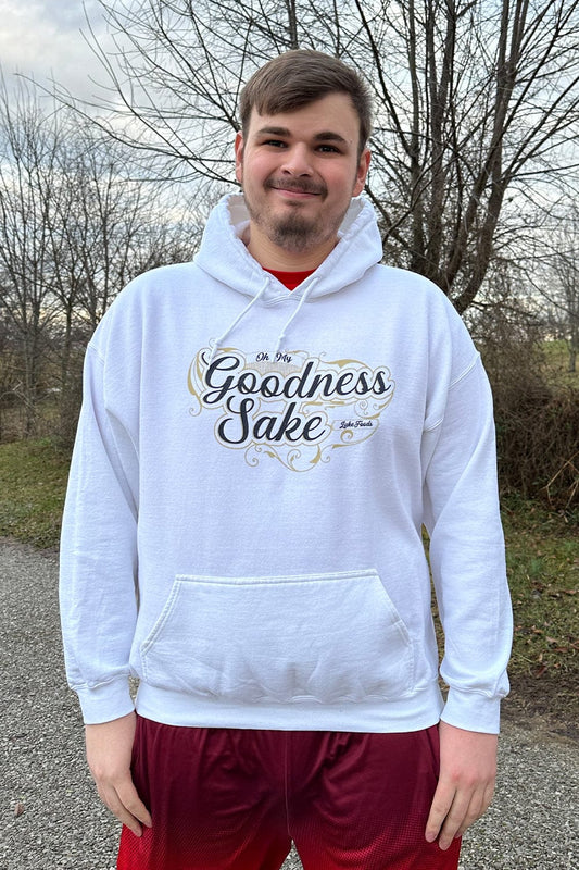 LukeFoods: Oh My Goodness Sake White Hoodie