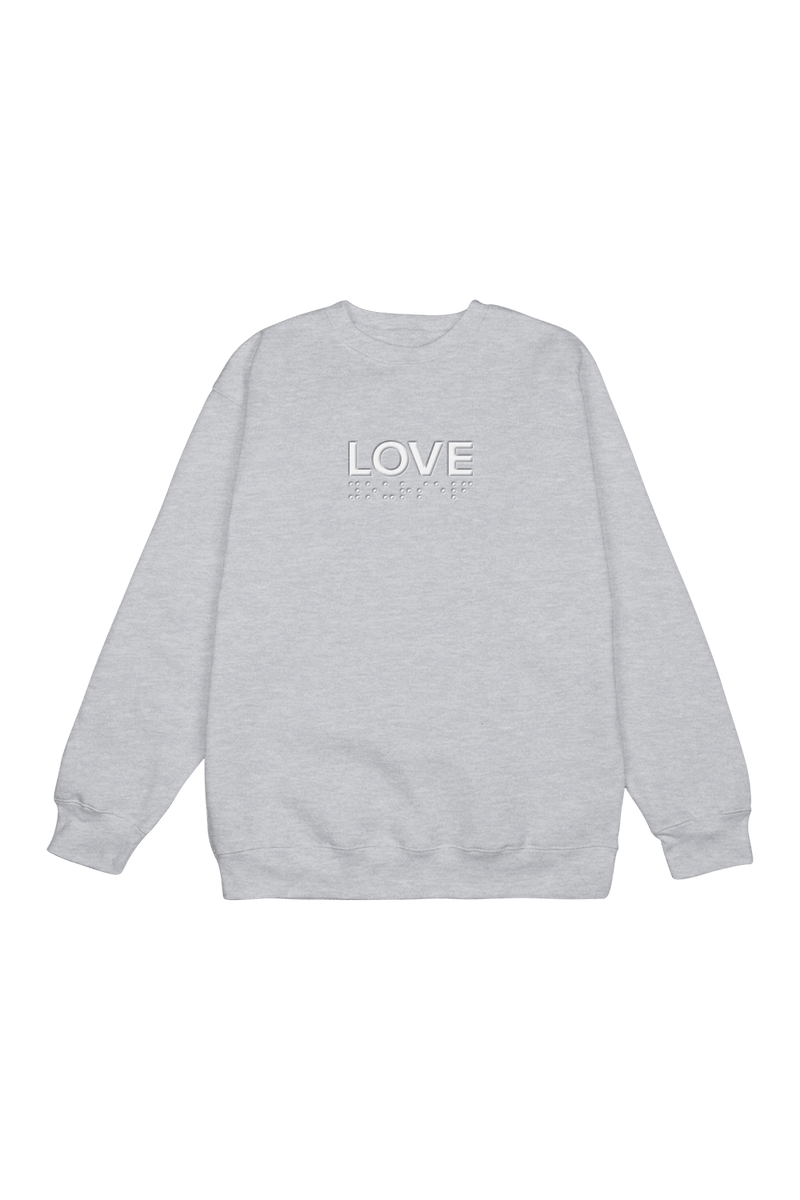 Molly Burke: VidCon Love Brail Grey Crewneck – Fanjoy