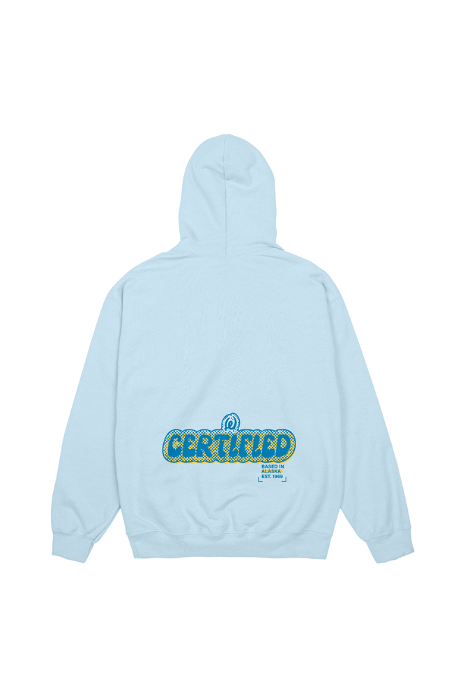 Blue and shop white childish hoodie