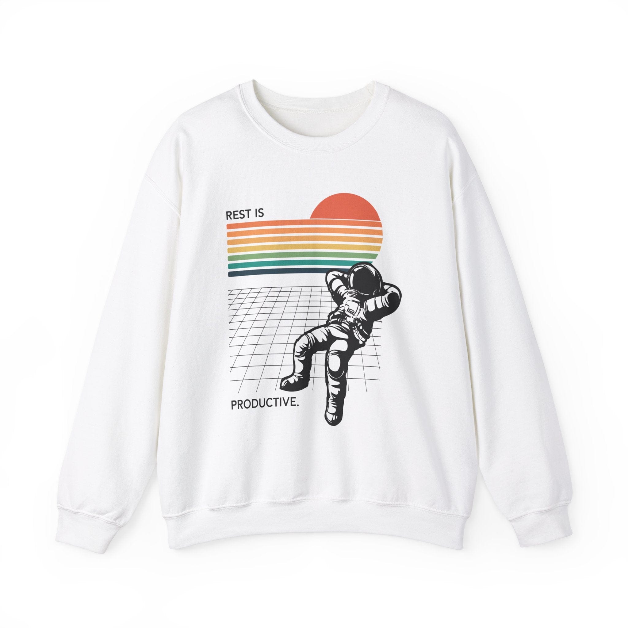 Popular Madeon Limited Edition Good Faith Liquid Rainbow White Crewneck Sweater Medium