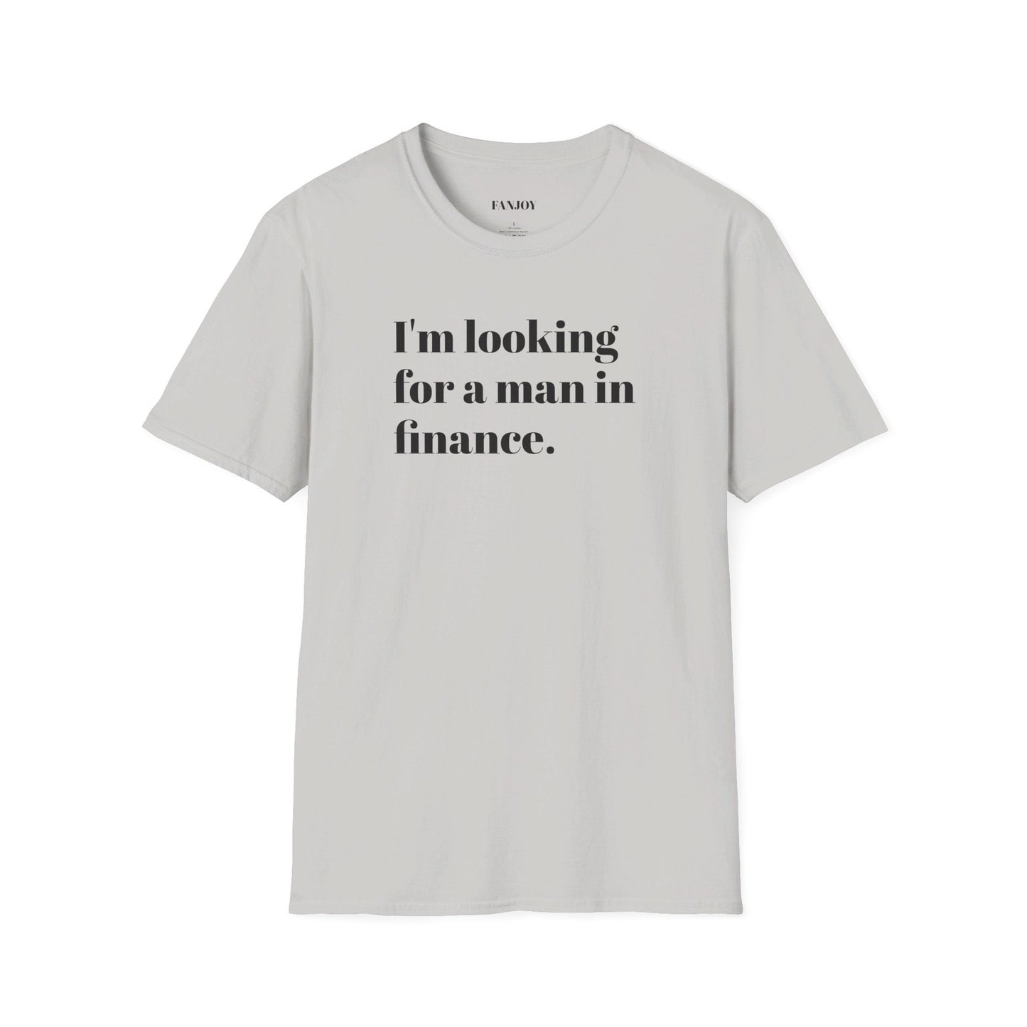 I'm looking for a man in finance tee