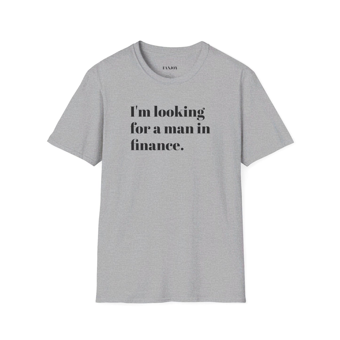 I'm looking for a man in finance tee