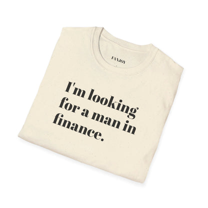 I'm looking for a man in finance tee