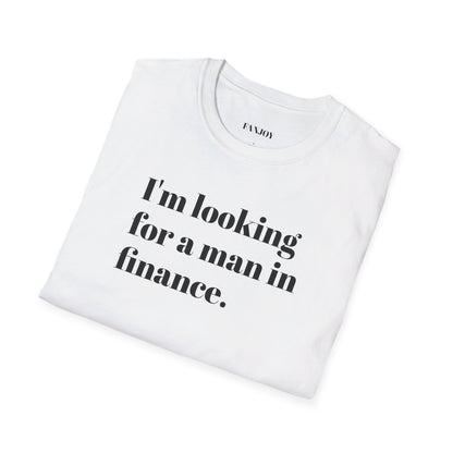 I'm looking for a man in finance tee