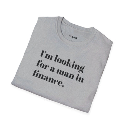 I'm looking for a man in finance tee