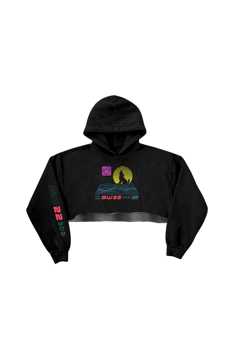 SssniperWolf Synthwave Black Cropped Hoodie Fanjoy