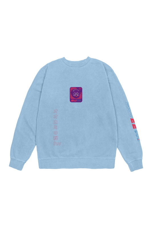 SssniperWolf: Synthwave Light Blue Crewneck