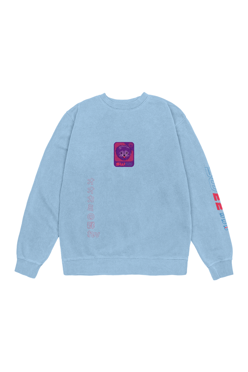 SssniperWolf: Synthwave Light Blue Crewneck – Fanjoy