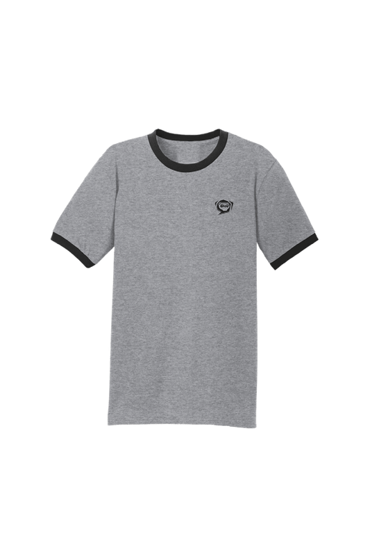 Snuffy: Retro Raccoon Grey Ringer Tee