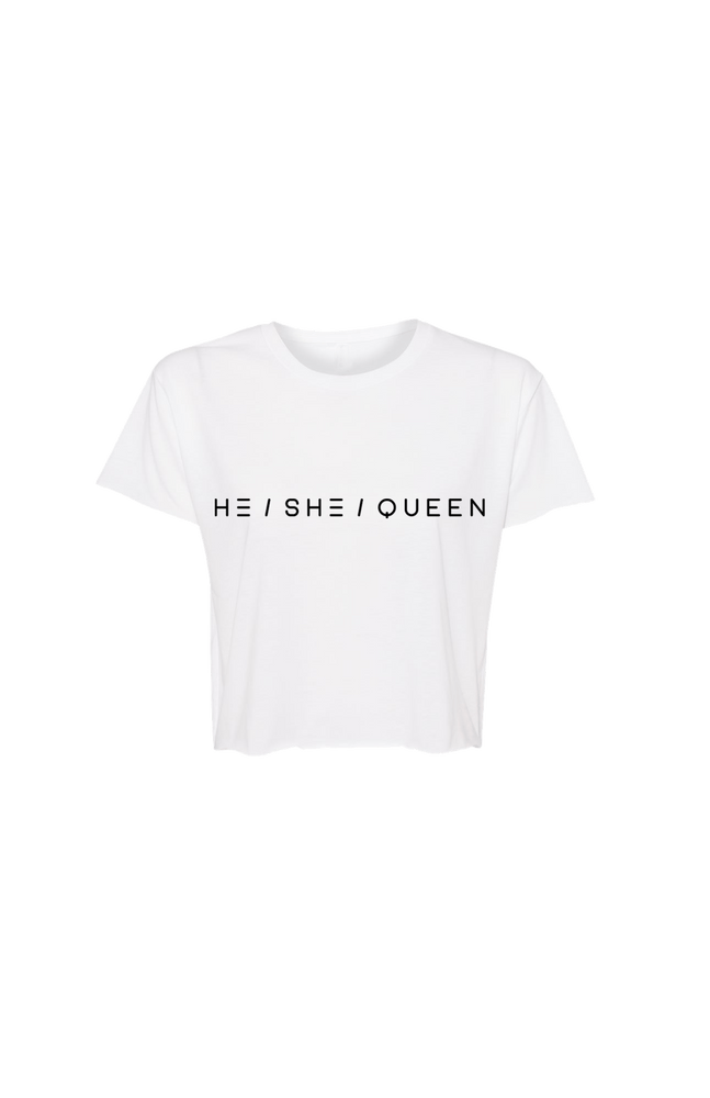 
                  
                    Brendan Jordan: He/She/Queen White Cropped Shirt
                  
                