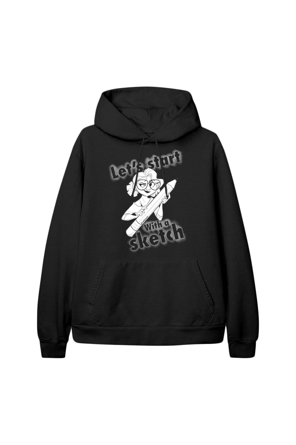 Audity Draws: Black Sketch Hoodie