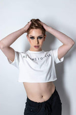 Brendan Jordan Basics V.1: He/She/Queen White Cropped Shirt