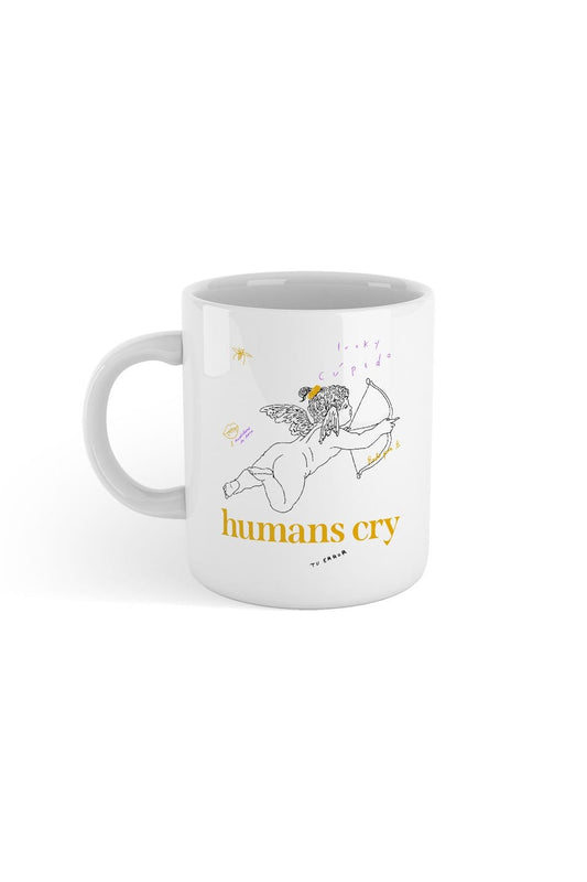 Calle y Poche: Humans Cry White Mug