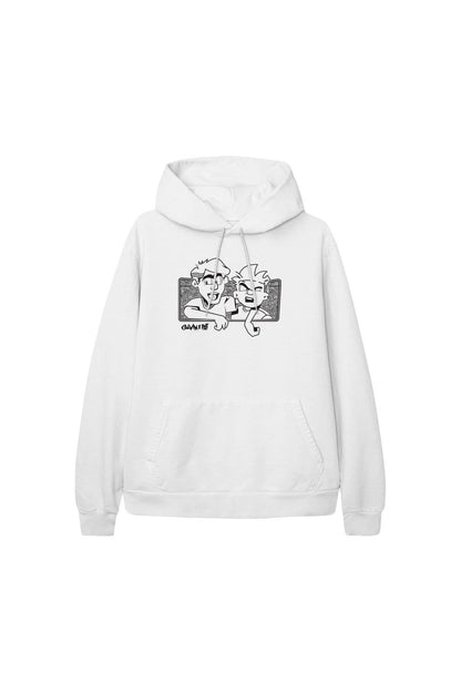 Calvin and Pat: Cartoon White Hoodie