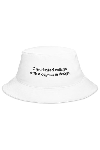 Emily Zugay: Design Degree White Bucket Hat