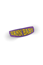 Cale Saurage: Damn Baby University Purple Sticker