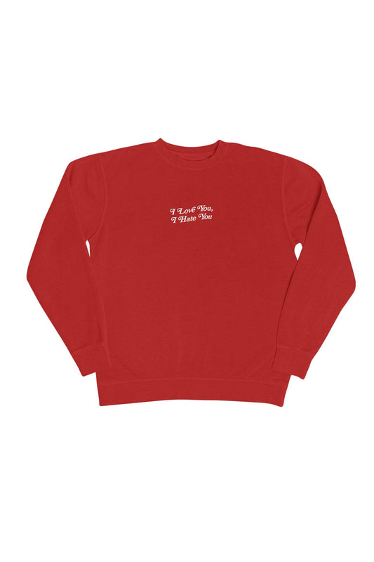 Fanjoy: Love You Hate You Red Crewneck