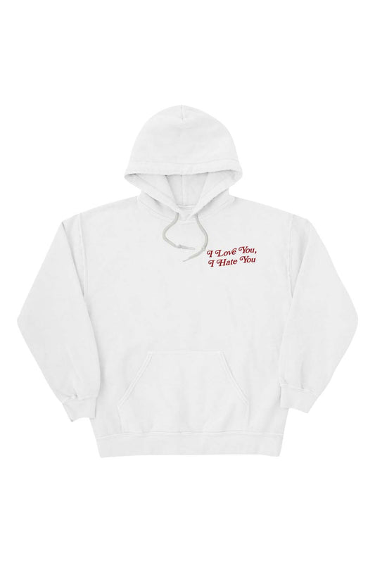 Fanjoy: Love You Hate You White Hoodie