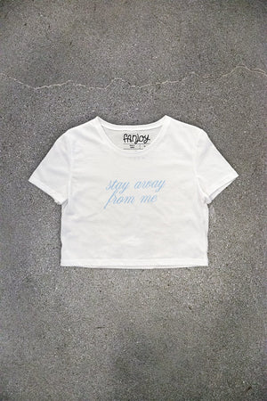 
                  
                    Fanjoy Originals: Stay Away From Me White Crop Top
                  
                