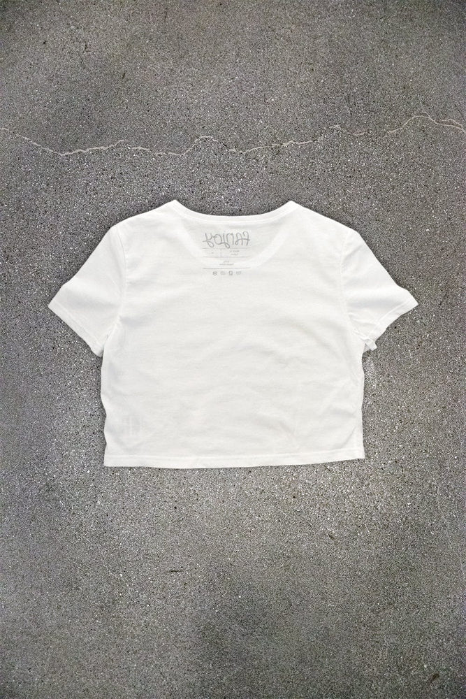 Fanjoy Originals: Stay Away From Me White Crop Top