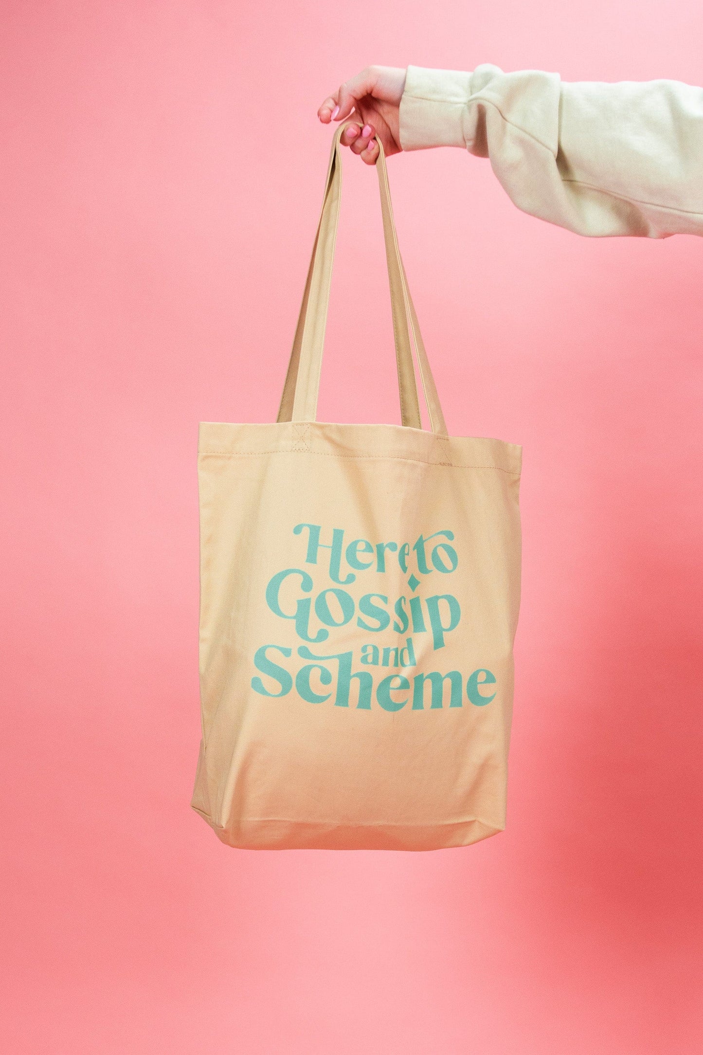 SheRatesDogs: Here To Gossip Tan Tote Bag