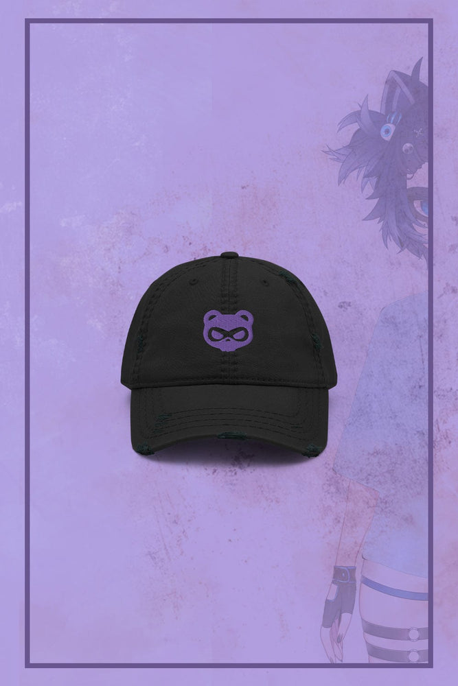 Snuffy: Raccoon Distressed Black Dad Hat