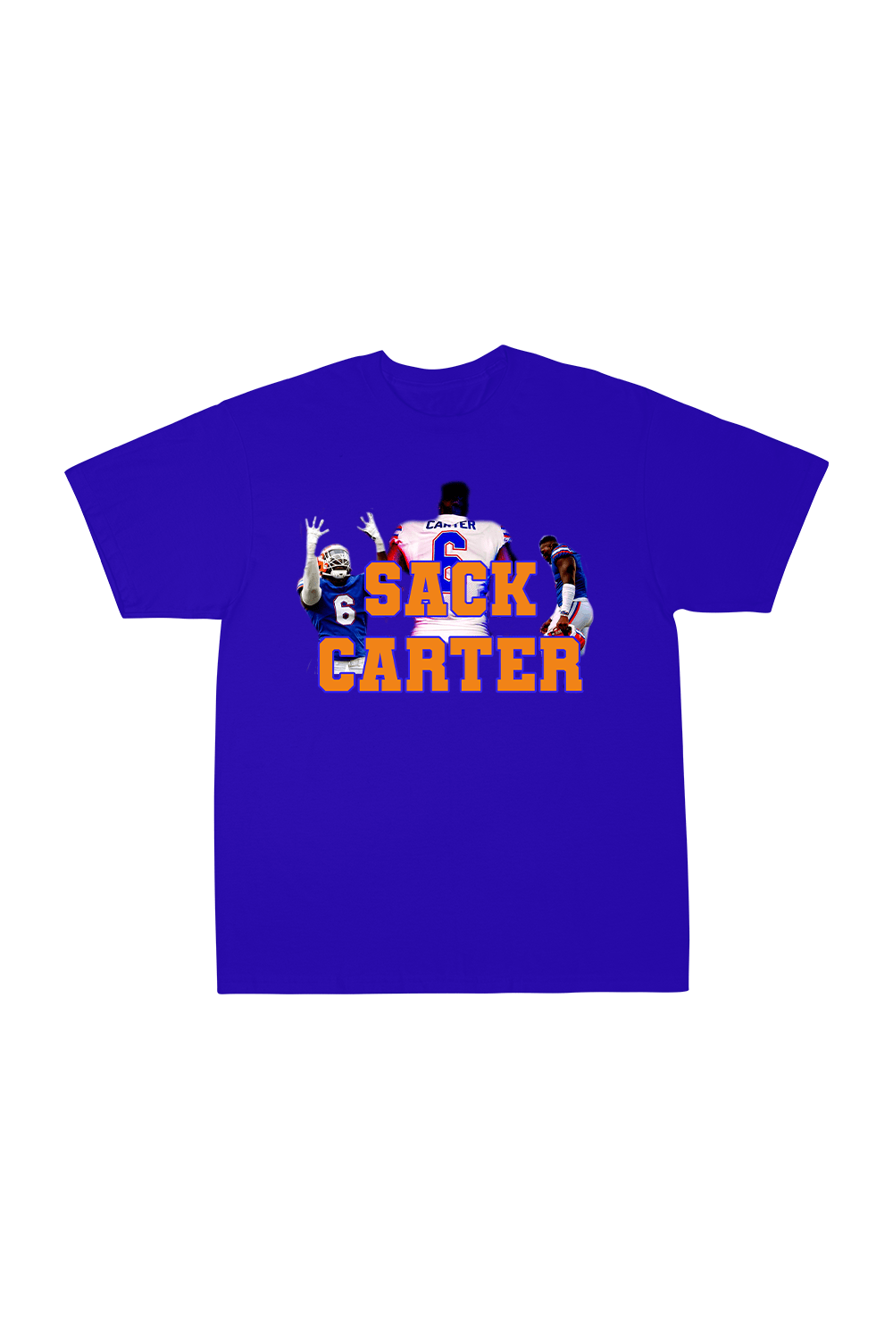 Zach Carter: Sack Carter Blue Shirt