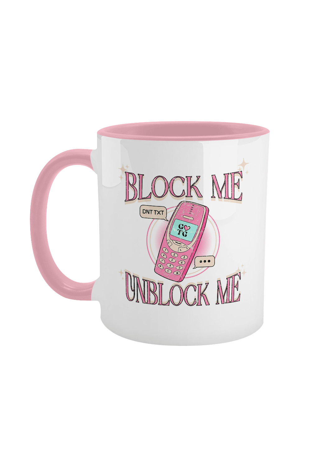 GOTG: Block Me, Unblock Me White and Pink Mug