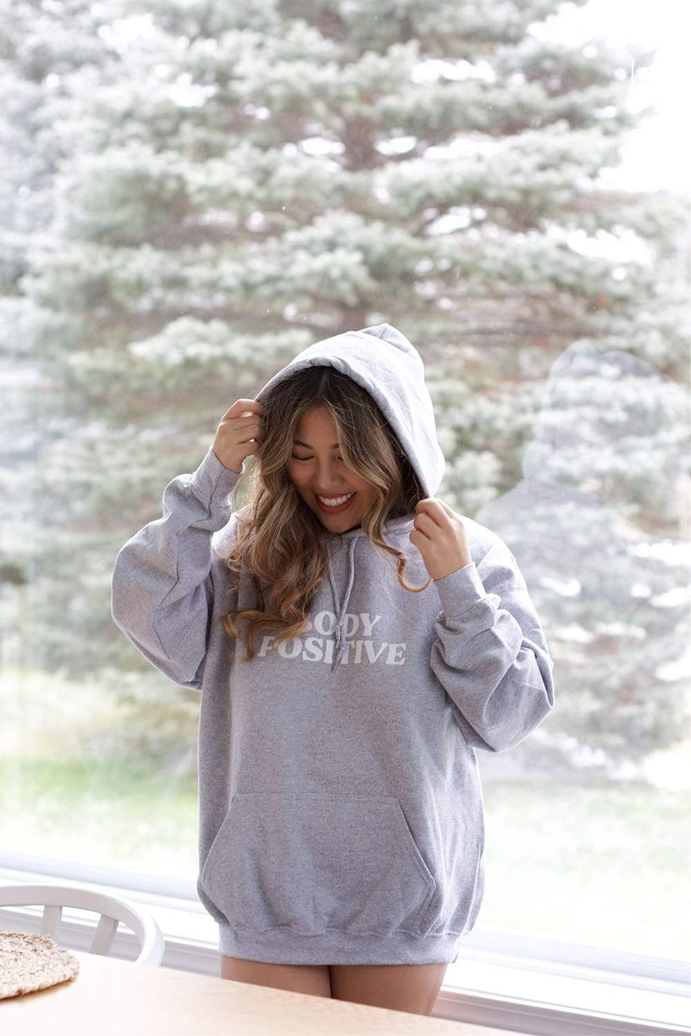 HeyItsFeiii: Body Positive Grey Hoodie