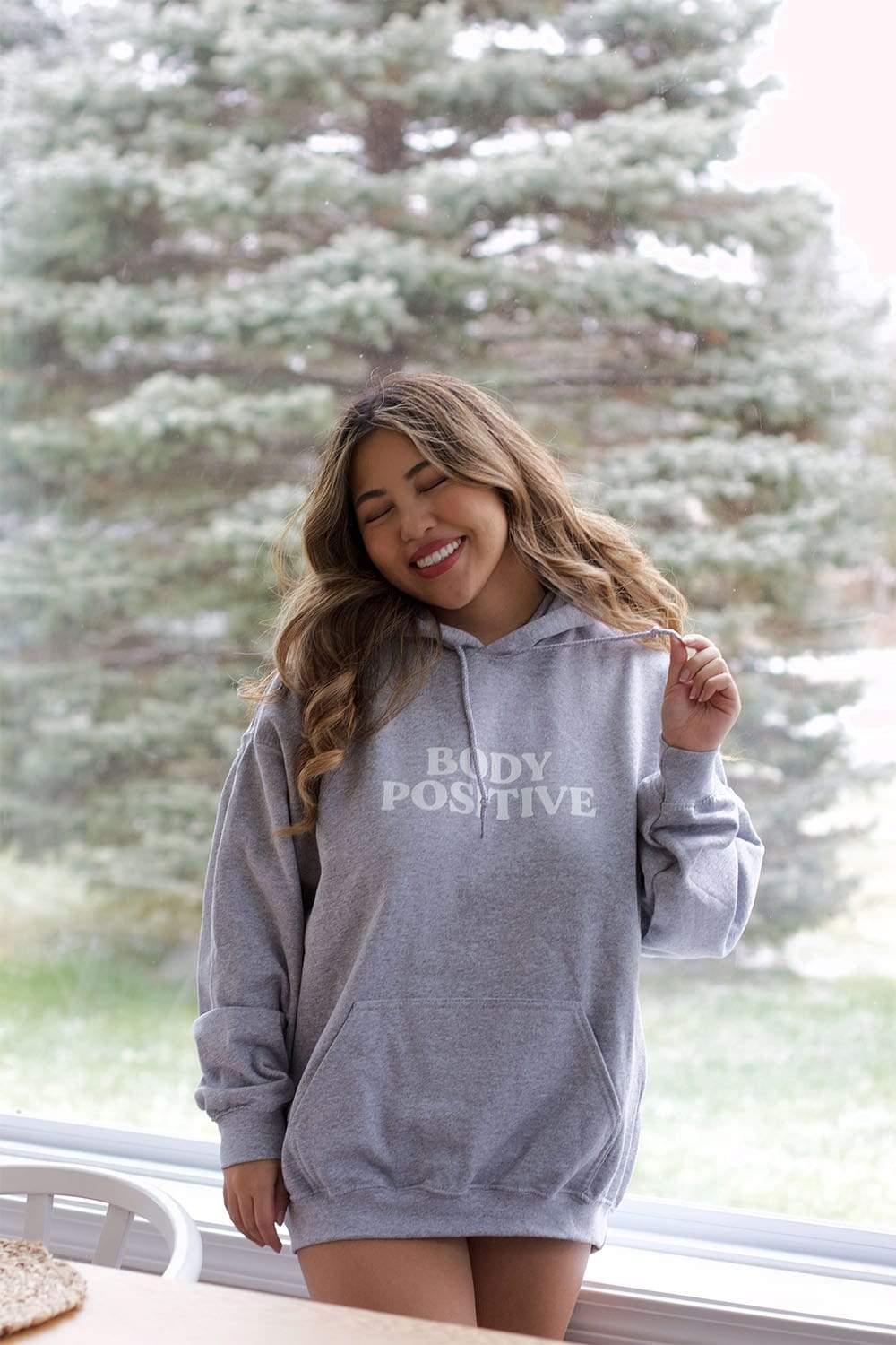 HeyItsFeiii: Body Positive Grey Hoodie