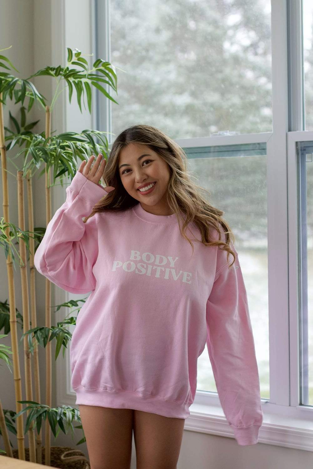 HeyItsFeiii: Body Positive Pink Crewneck